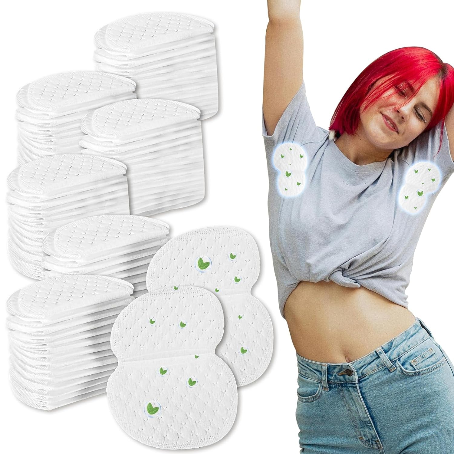 100 Pcs Armpit Sweat Pads,Underarm Sweat Pads for Women and Men, Disposable Sweat Pads for Women Armpits,Non Visible,Comfortable,Adhesive Non Sweat Armpit Protection