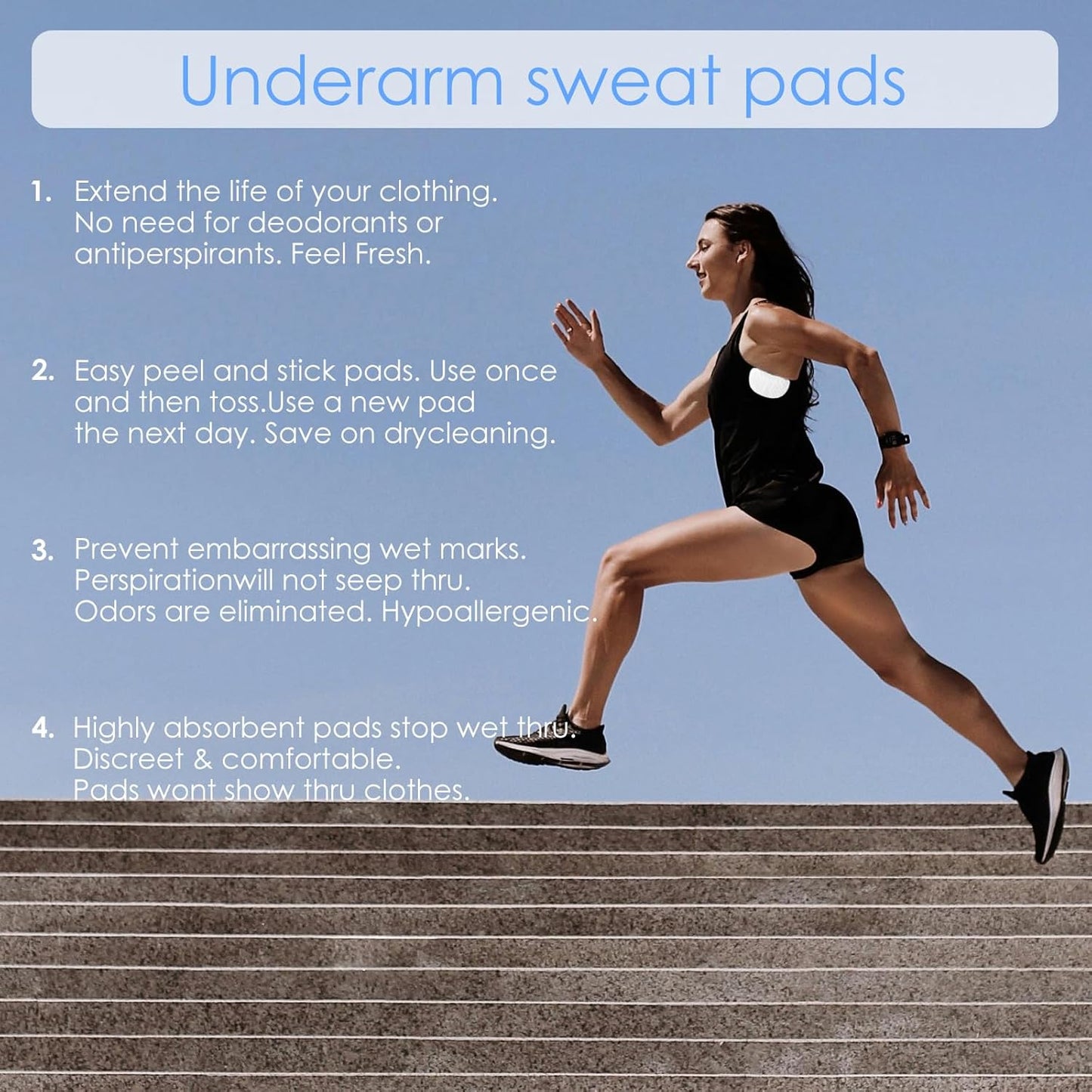 100 Pcs Armpit Sweat Pads,Underarm Sweat Pads for Women and Men, Disposable Sweat Pads for Women Armpits,Non Visible,Comfortable,Adhesive Non Sweat Armpit Protection